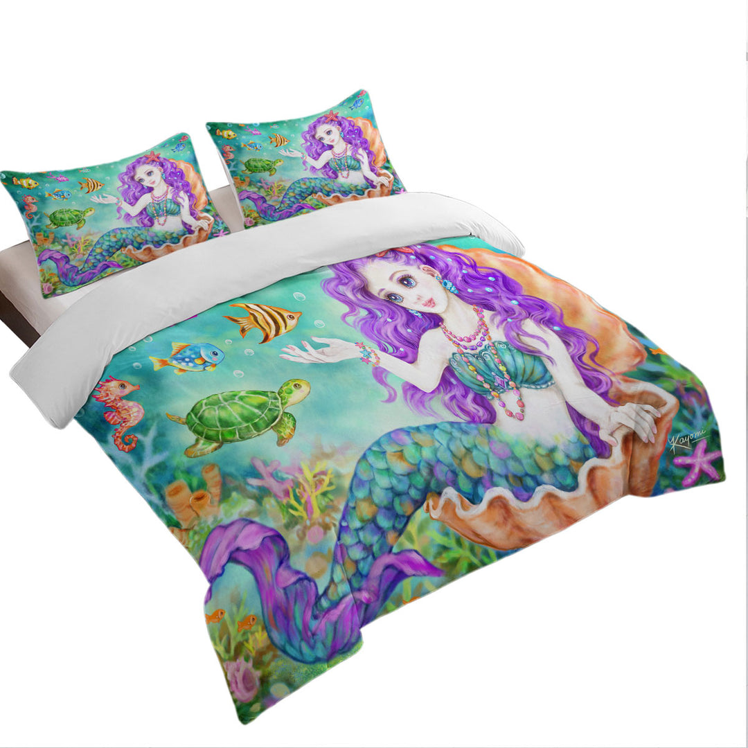 Best Duvet Covers with Colorful Fish Seahorse Turtle and Mermaid