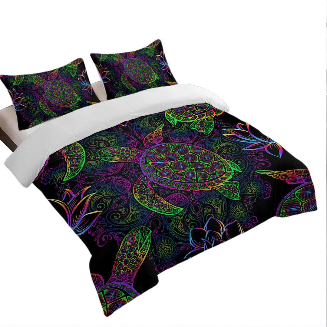 Best Duvet Covers with Colorful Oriental Turtle