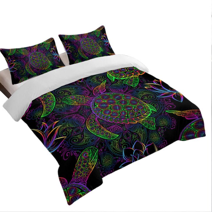 Best Duvet Covers with Colorful Oriental Turtle
