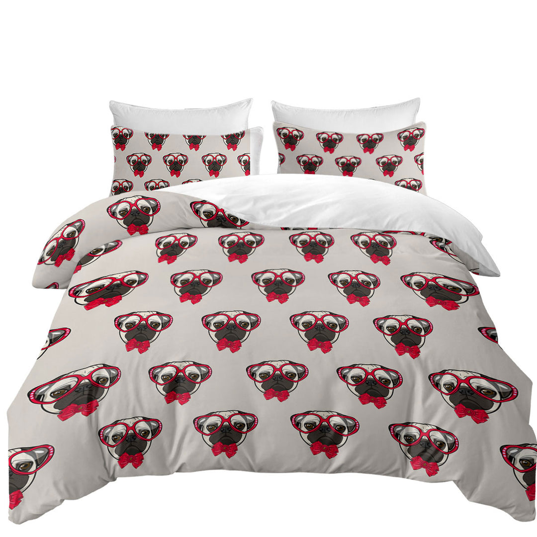 Best Duvet Covers with Funny Hipster Pug Dog Pattern