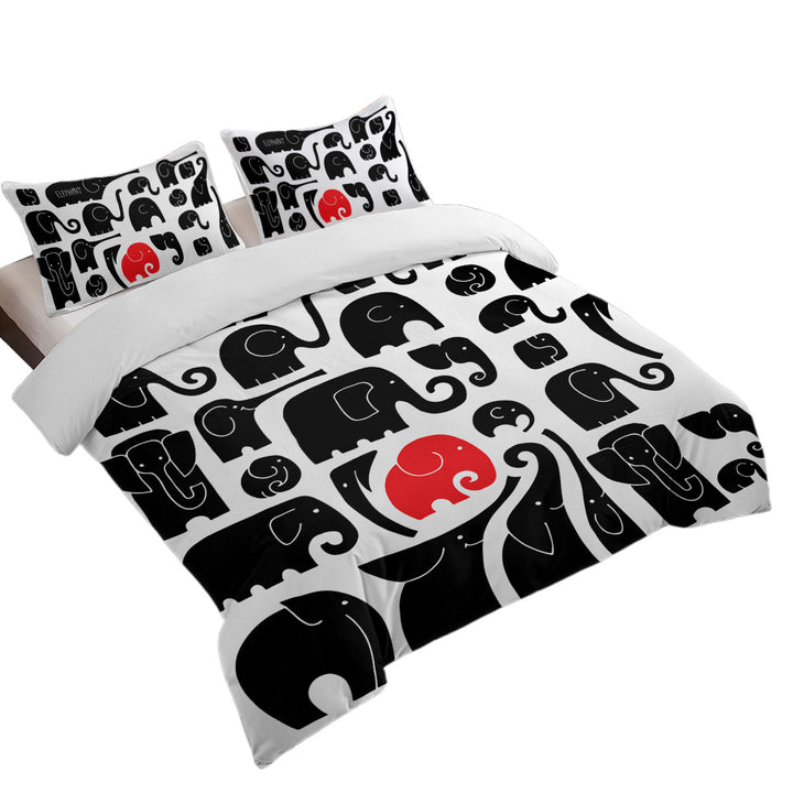 Best Duvet Covers with Red Spot in Black Elephants