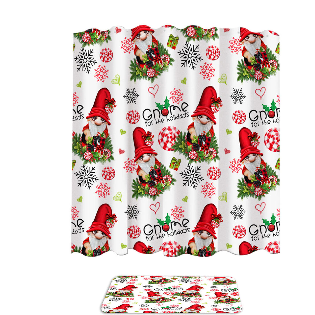 Best Shower Curtains for Christmas Gnome for the Holidays Pattern