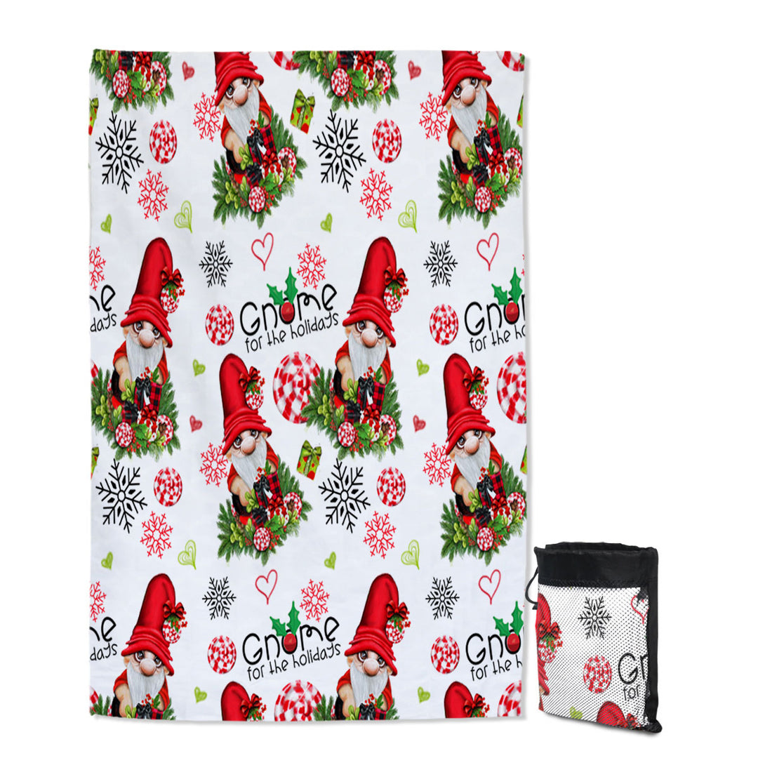 Best Travel Beach Towel Christmas Gnome for the Holidays Pattern