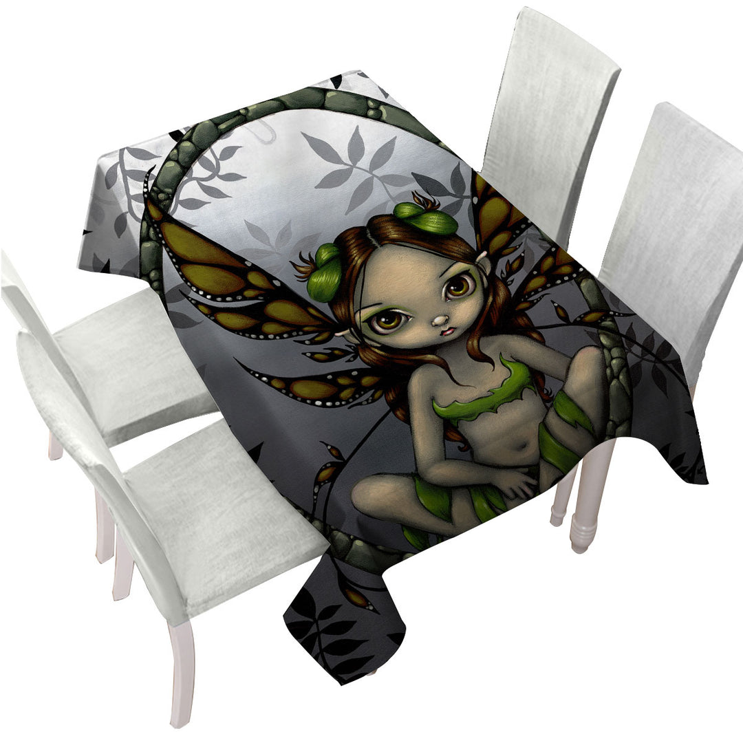 Big Eyed Hazel Fairy in the Forest Tablecloth