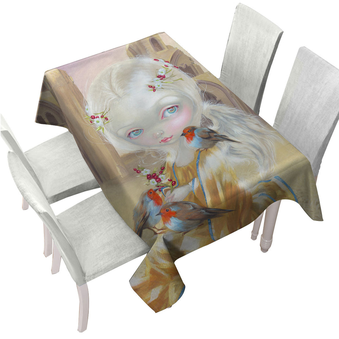 Birds and Angel at Glastonbury Abbey Tablecloths