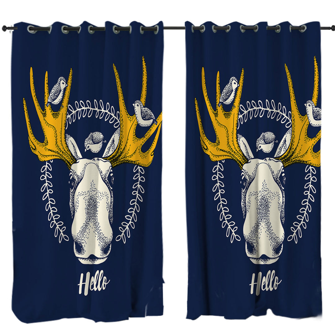 Birds and Moose Drapes