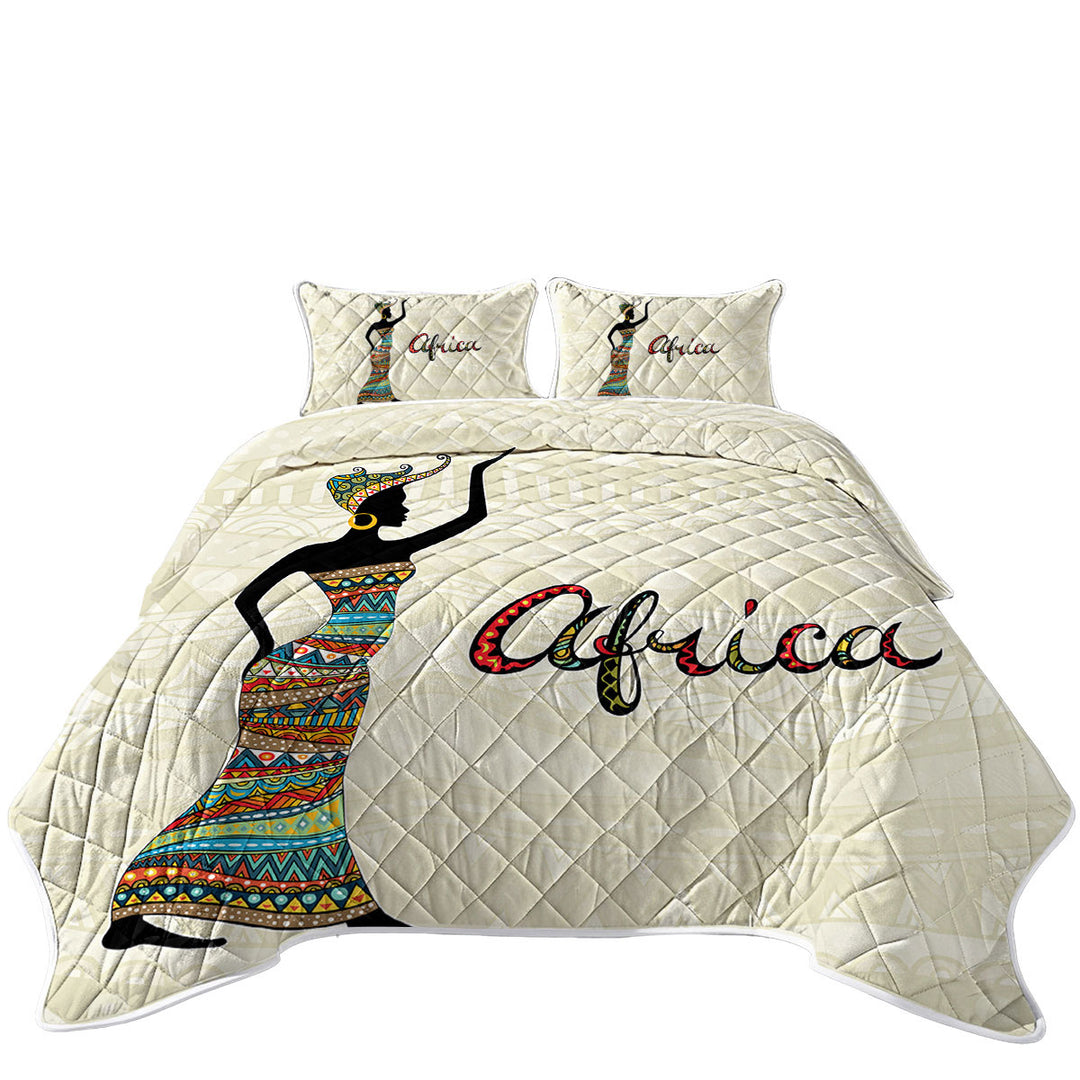 Black African Woman Present Africa Coverlets