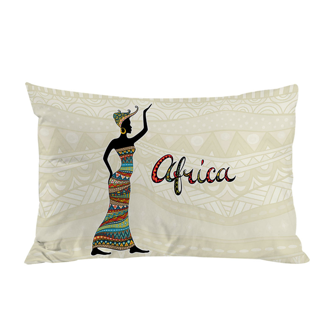 Black African Woman Present Africa Pillow Cases
