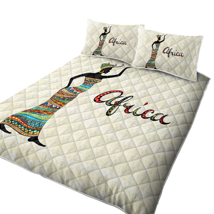 Black African Woman Present Africa Quilts for Beds