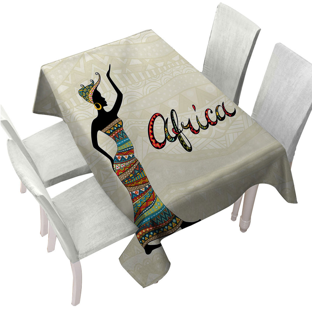 Black African Woman Present Africa Tablecloth
