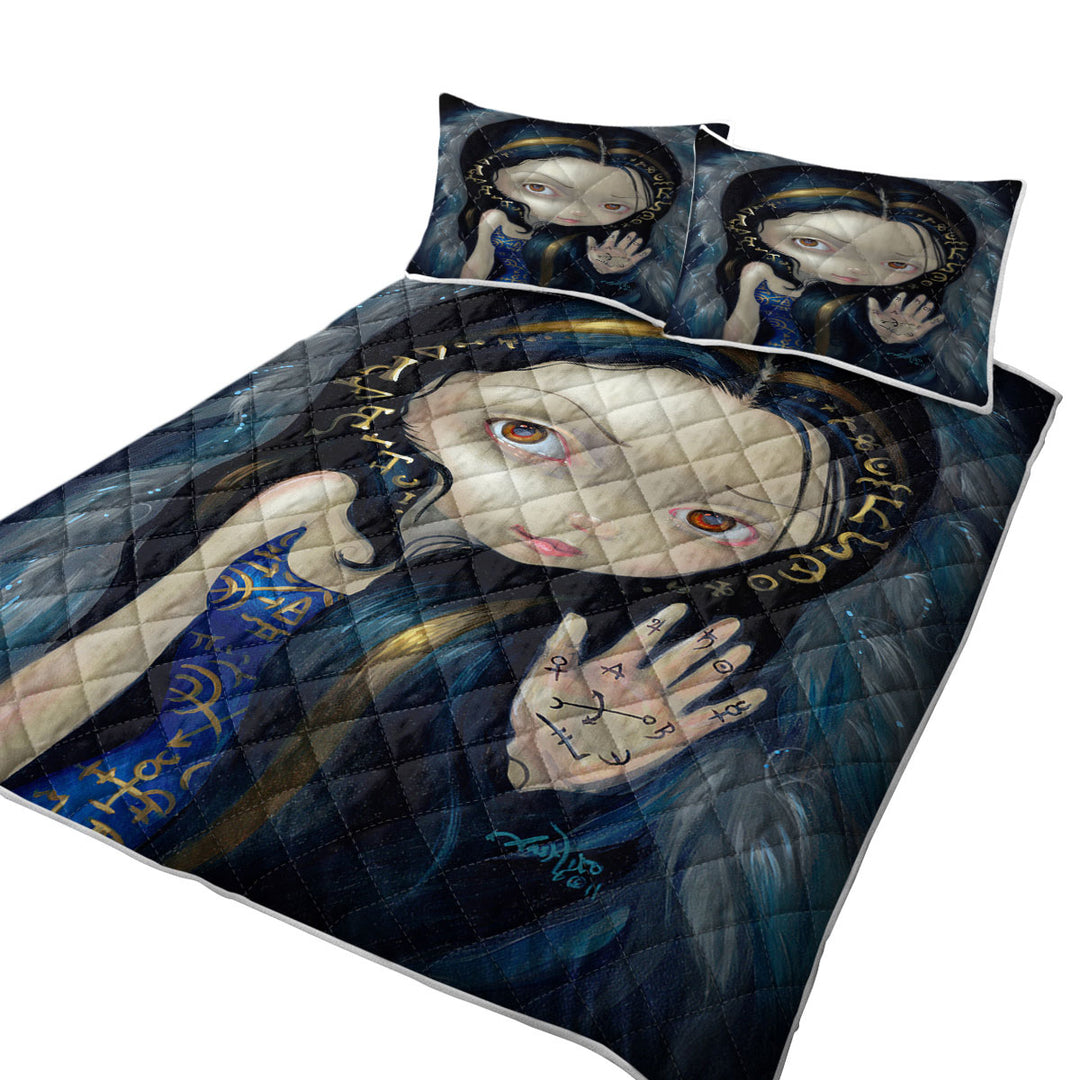 Black Hair Divine Spirit Alchemical Angel Quilts