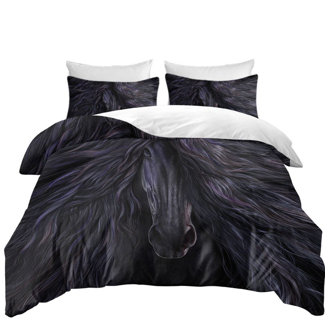 Black Magic Horse Fine Art Quilt Cover Sets