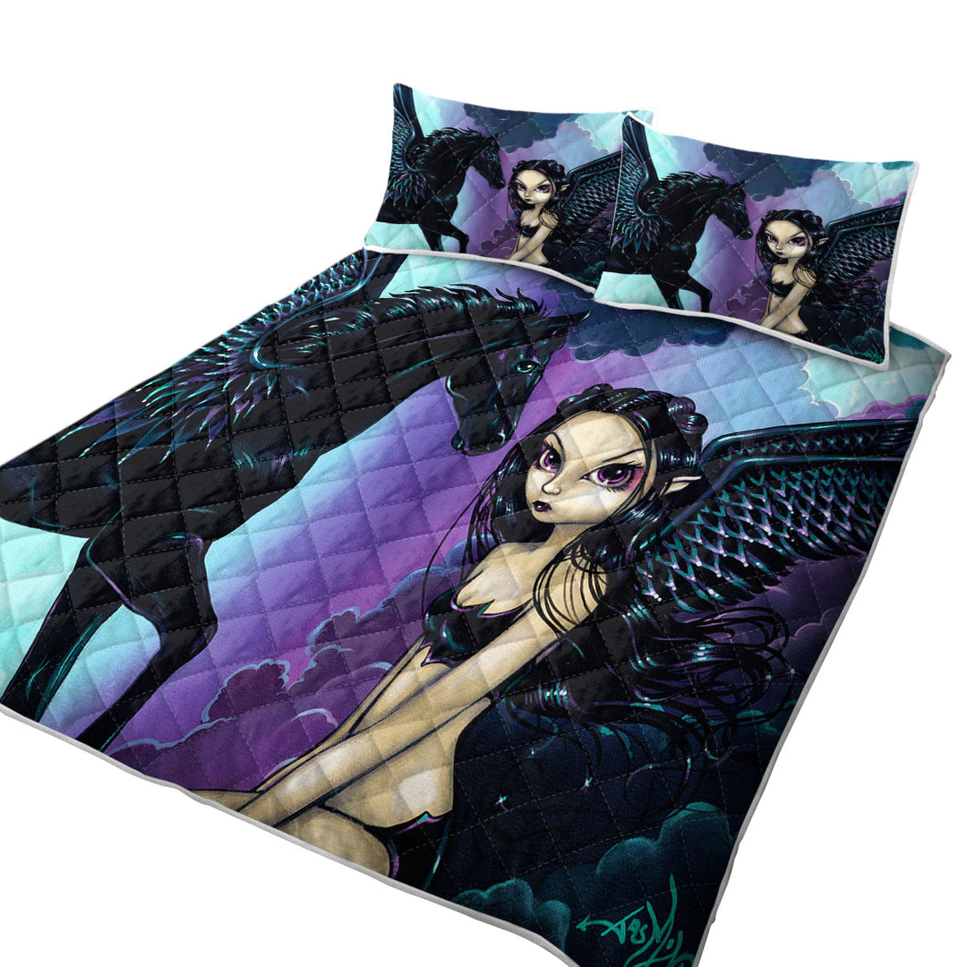 Black Wings Fairy and Dark Pegasus Quilts