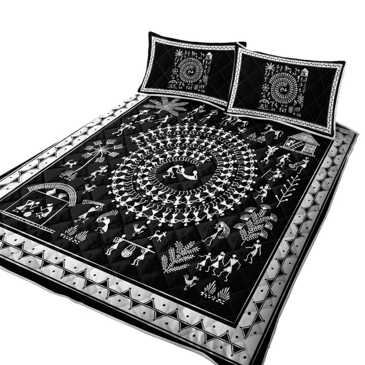 Black and White African Tribe Story Coverlet