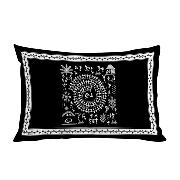 Black and White African Tribe Story Pillow Case Covers
