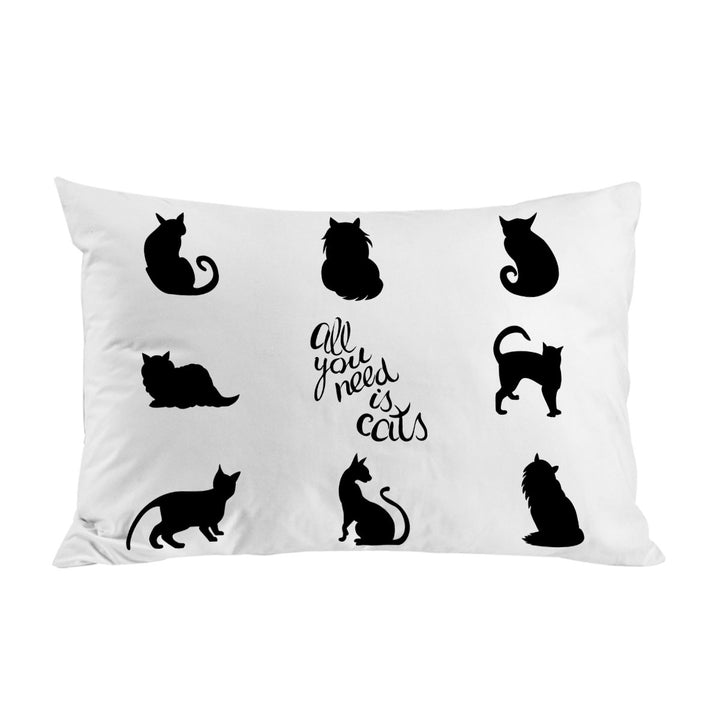 Black and White All You Need is Cats Custom Pillow Cases