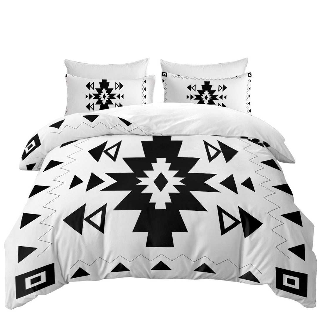 Black and White Aztec Design Duvet Cover sale