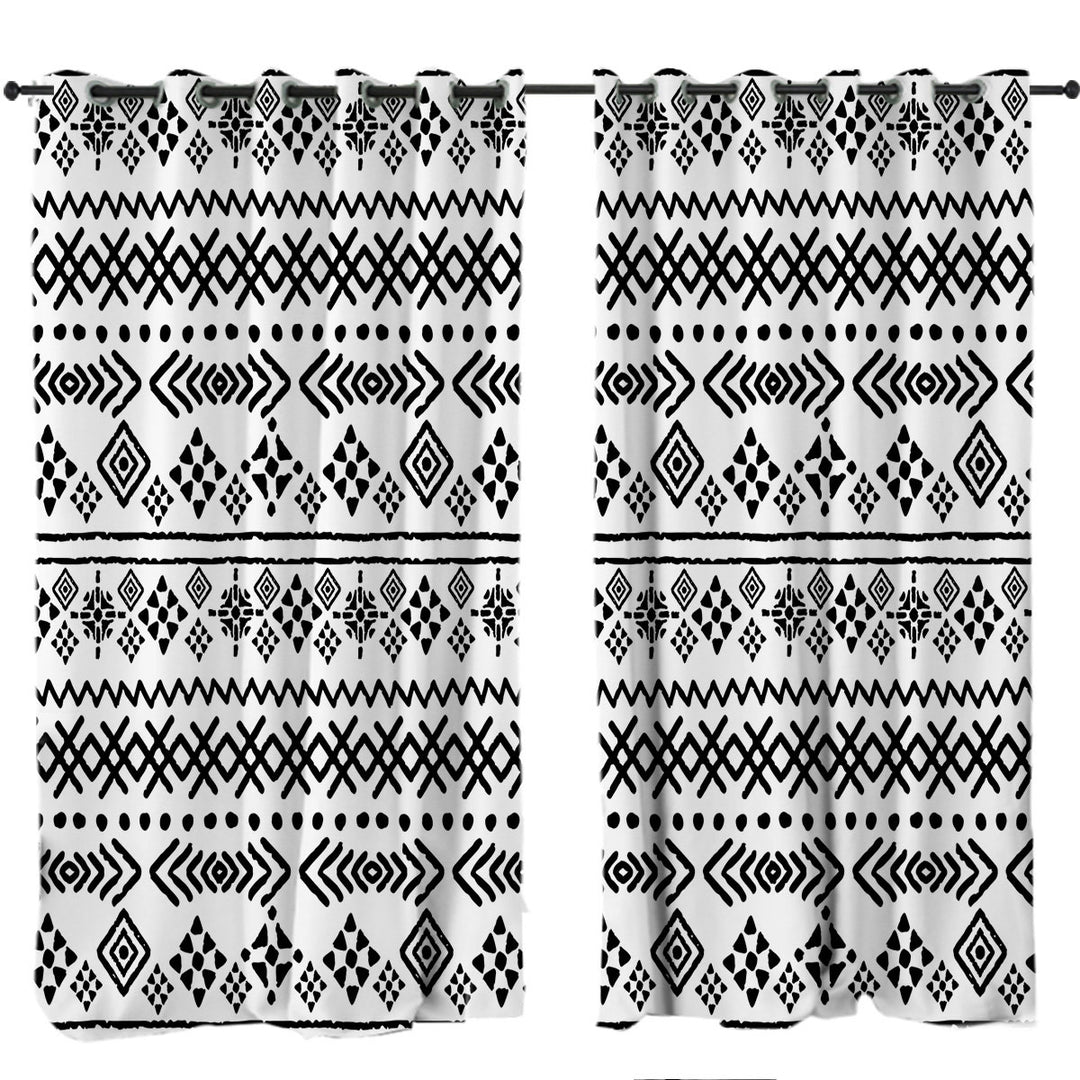 Black and White Aztec Drapery