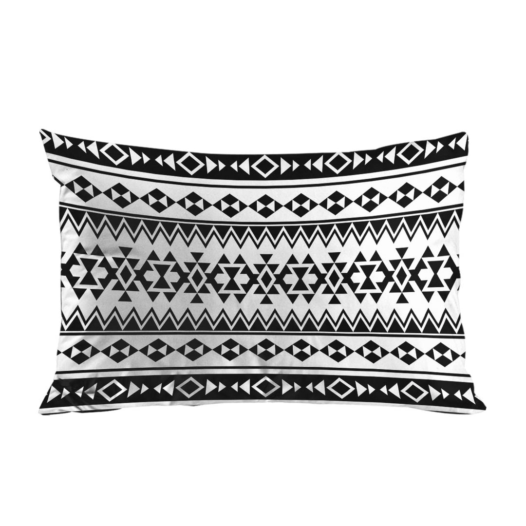 Black and White Aztec Stripes Pillow Cases