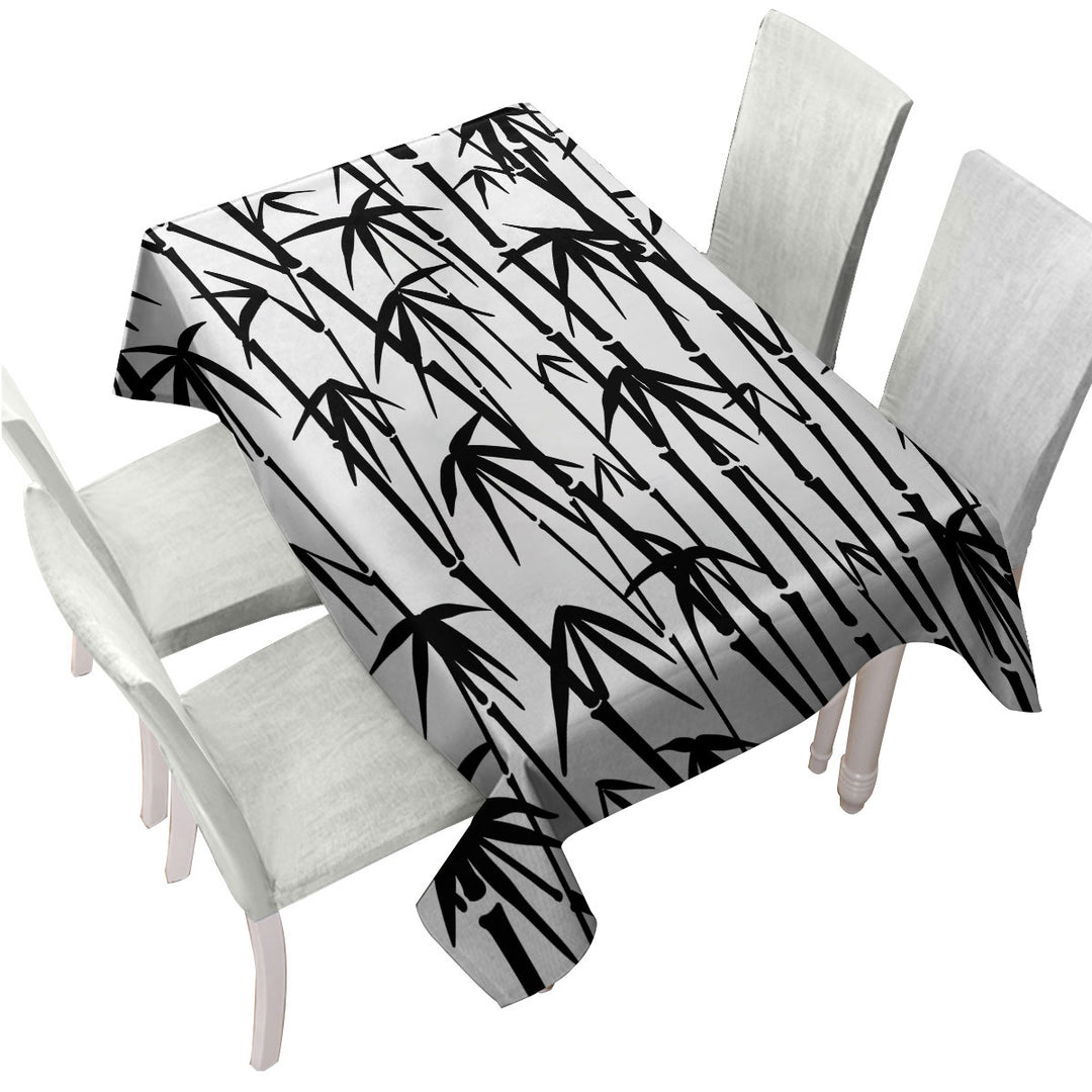 Black and White Bamboo Custom tablecloths