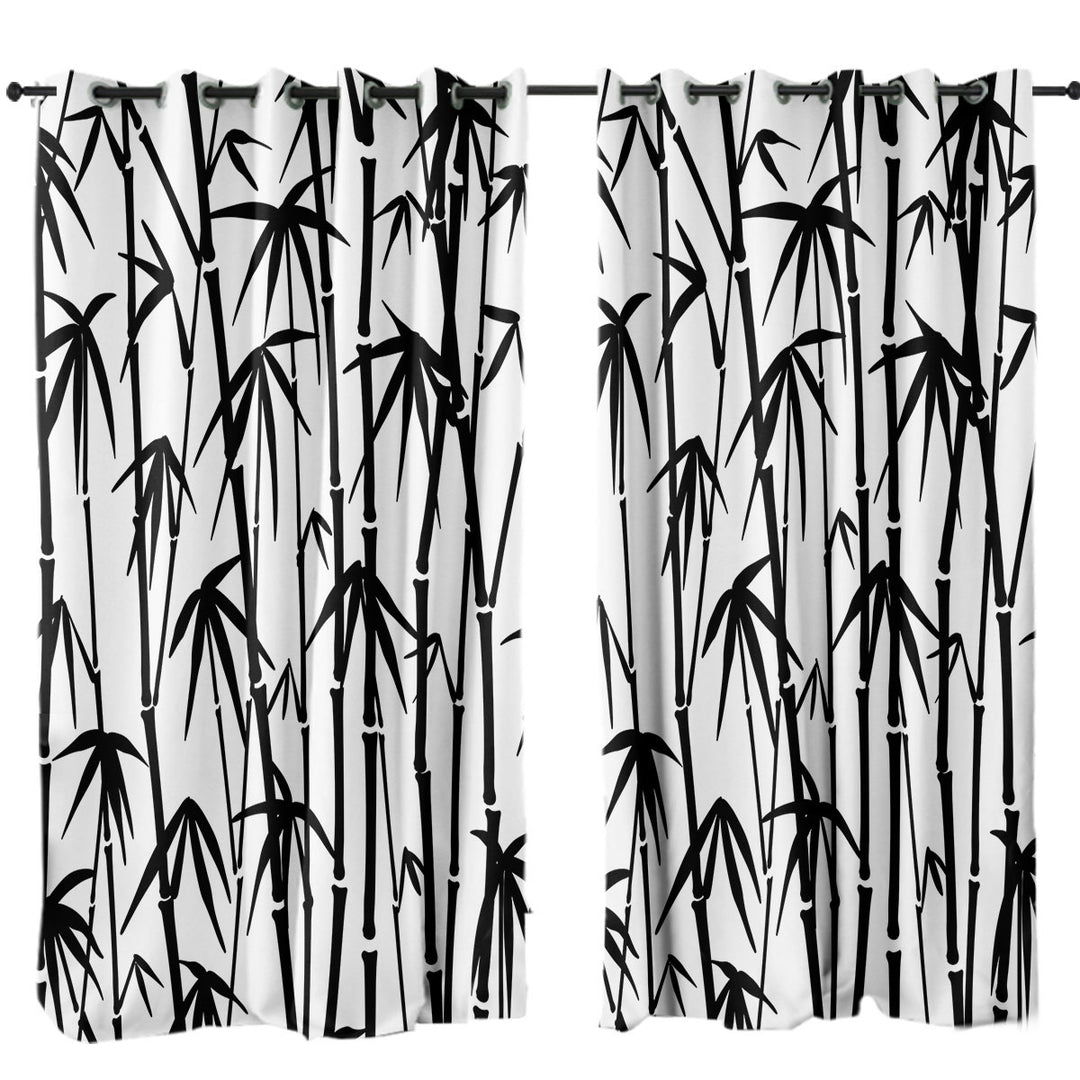 Black and White Bamboo Drapes for Living Room