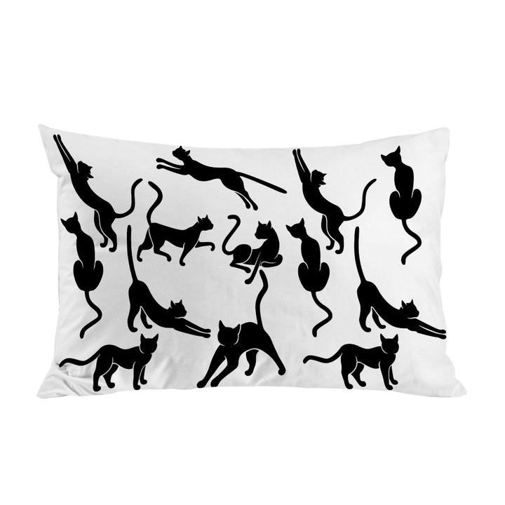 Black and White Cat Silhouettes Pillowcases