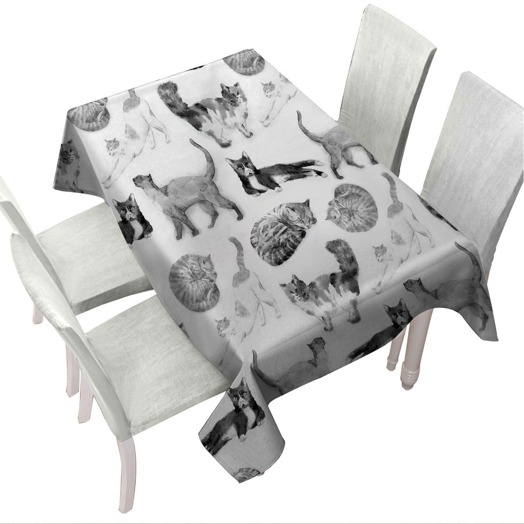 Black and White Cats Custom tablecloths