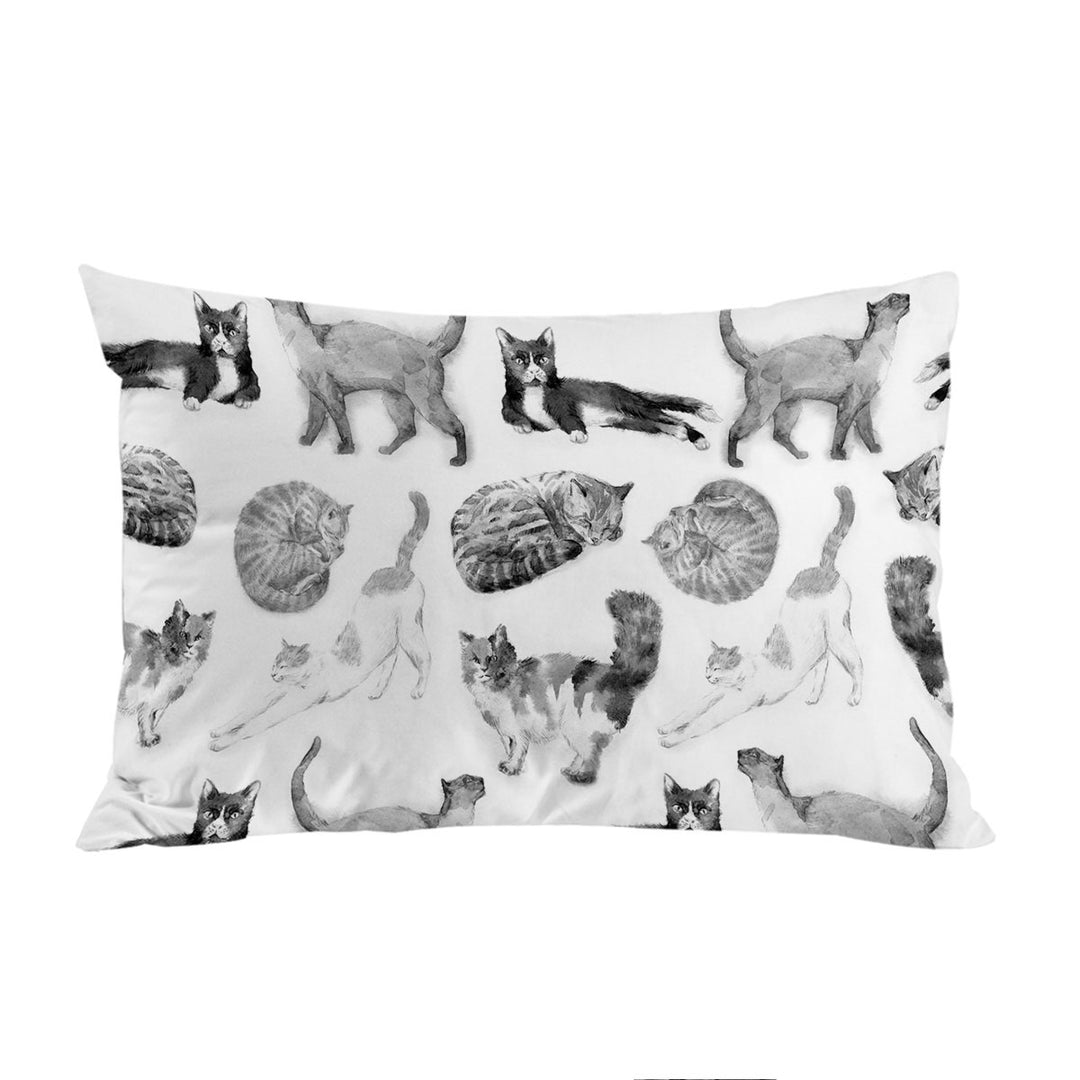 Black and White Cats Pillowcase
