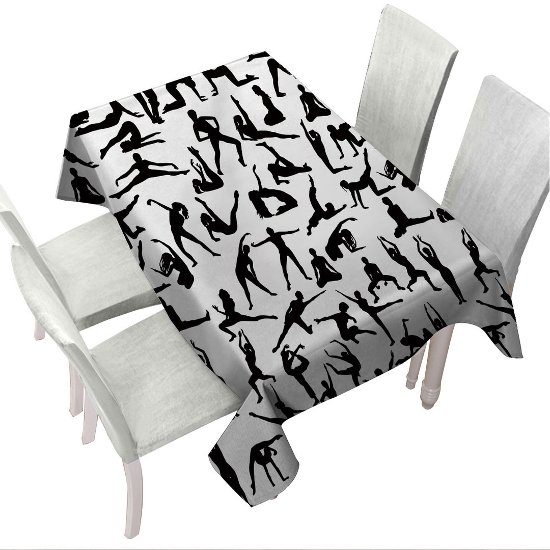 Black and White Dancing Silhouettes Custom table cloth