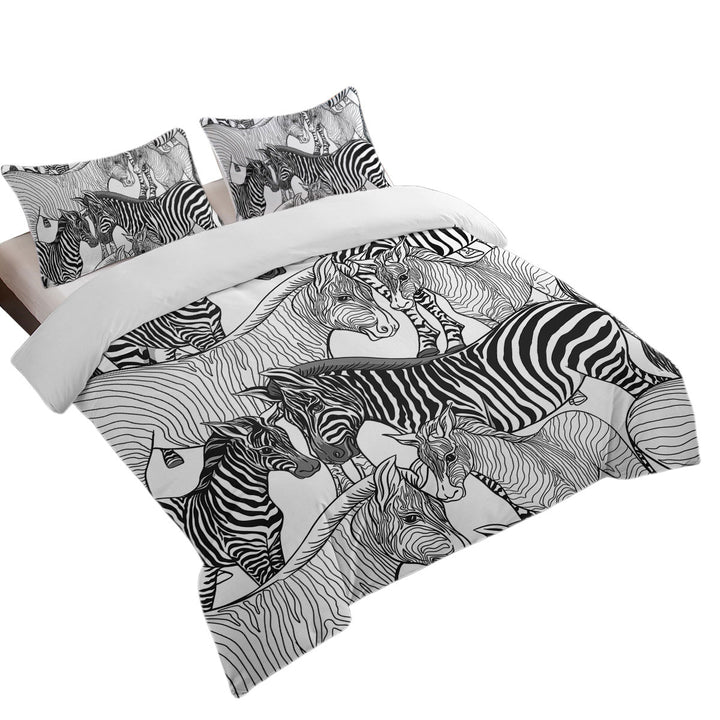 Black and White Dazzle of Zebras Donna Covers
