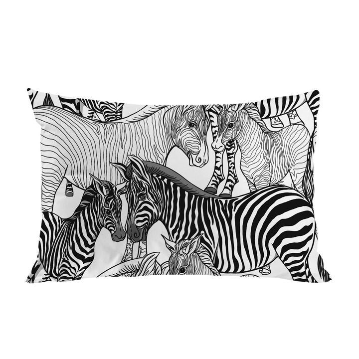 Black and White Dazzle of Zebras Pillow Cases