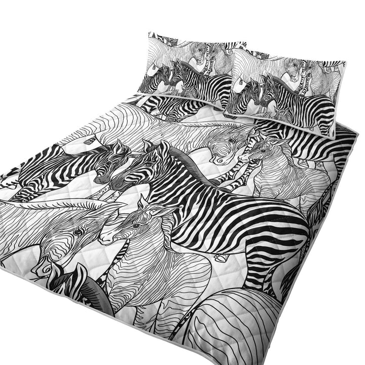 Black and White Dazzle of Zebras Quilt