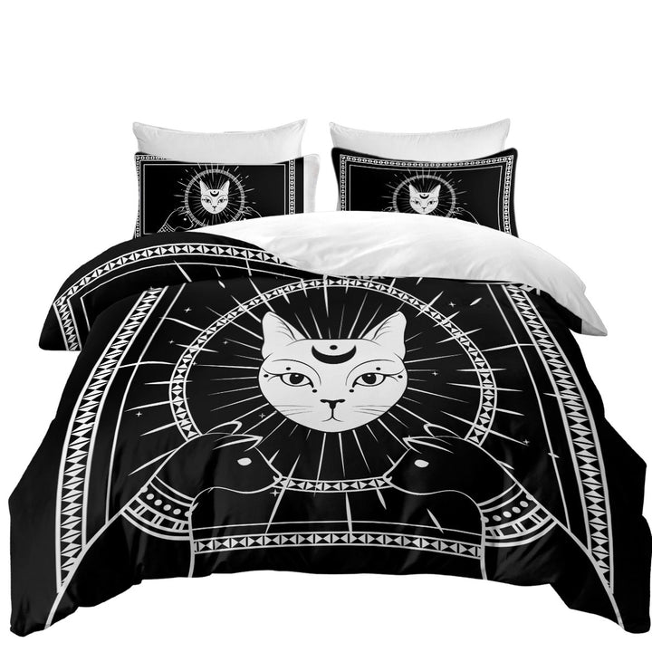 Black and White Egyptian Cat God Best Duvet Covers