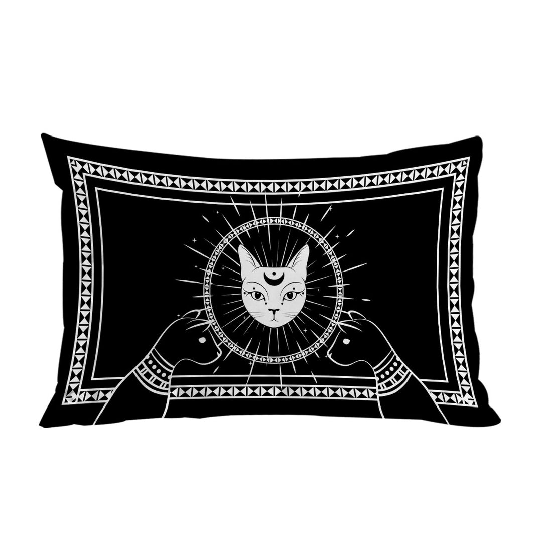 Black and White Egyptian Cat God Pillow Cases