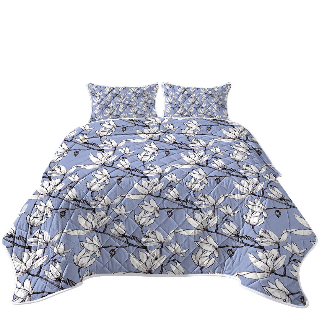 Black and White Flowers Drawing Quilts
