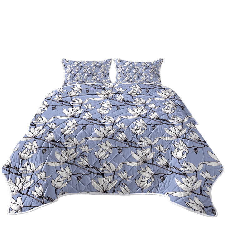 Black and White Flowers Drawing Quilts