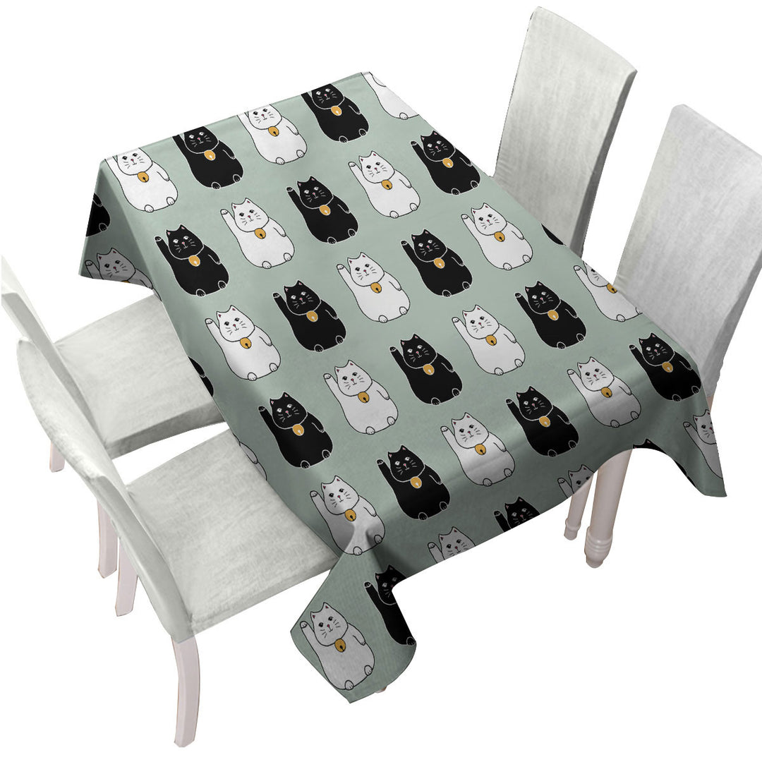 Black and White Lucky Cats Custom table Covers