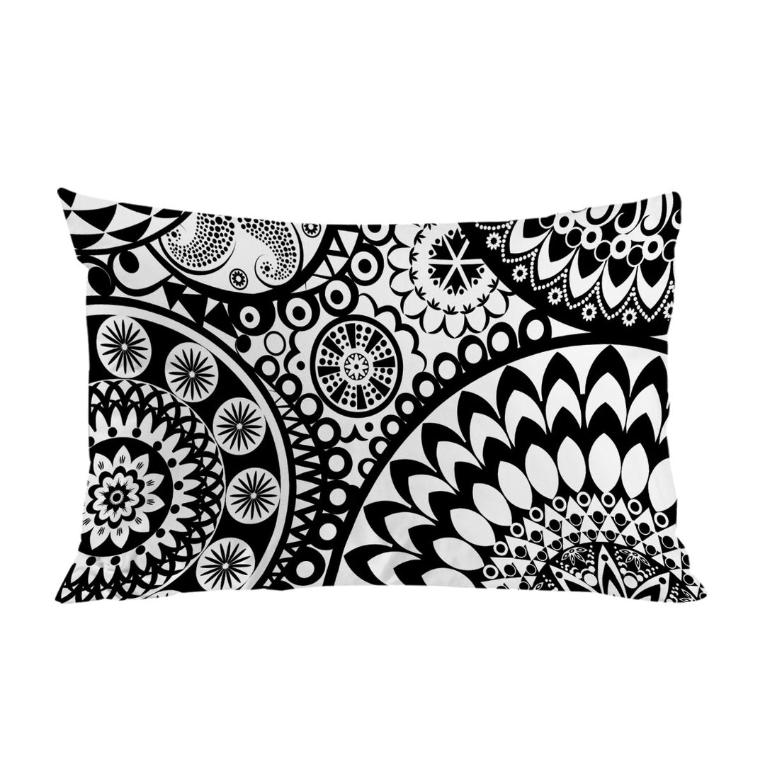 Black and White Mandalas Pile King Pillow Cases