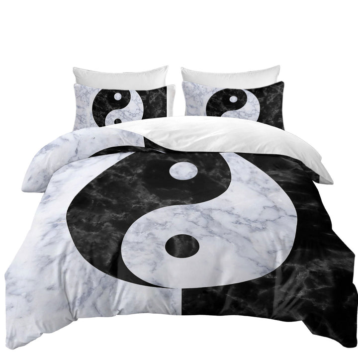Black and White Marble Oriental Yin and Yan Donna Covers