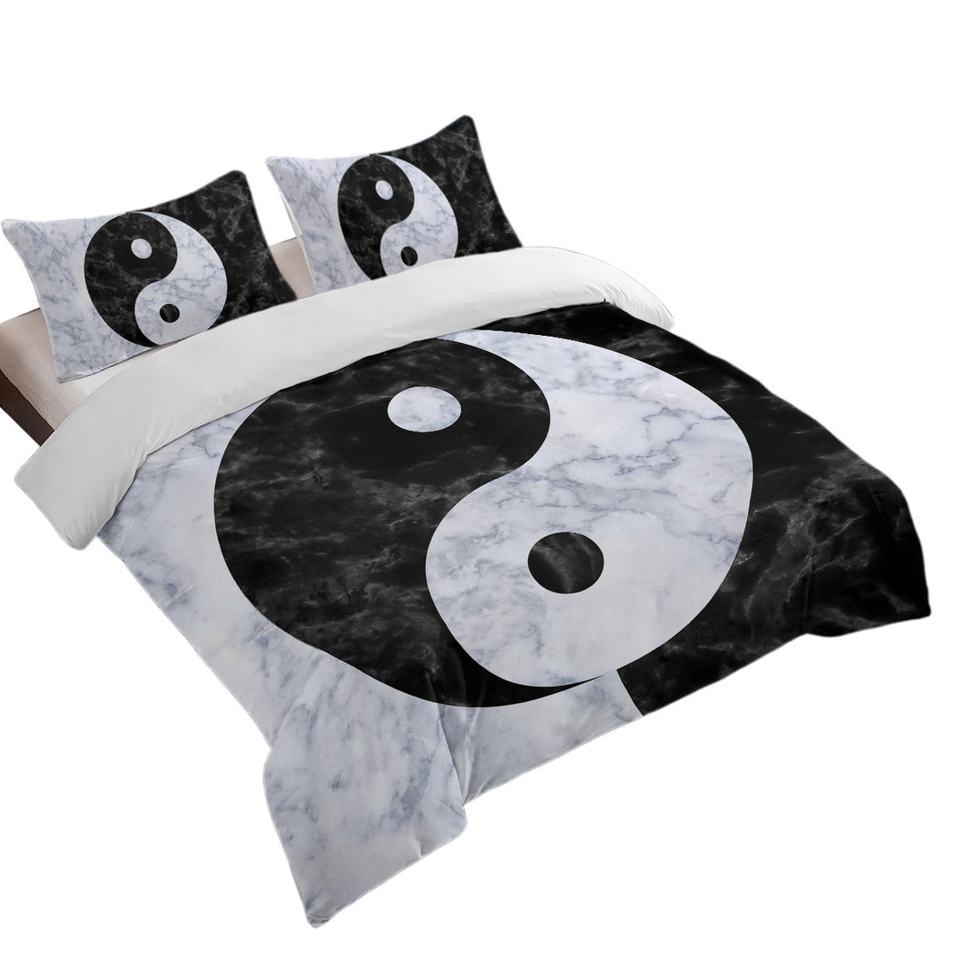 Black and White Marble Oriental Yin and Yan Duvet Covers