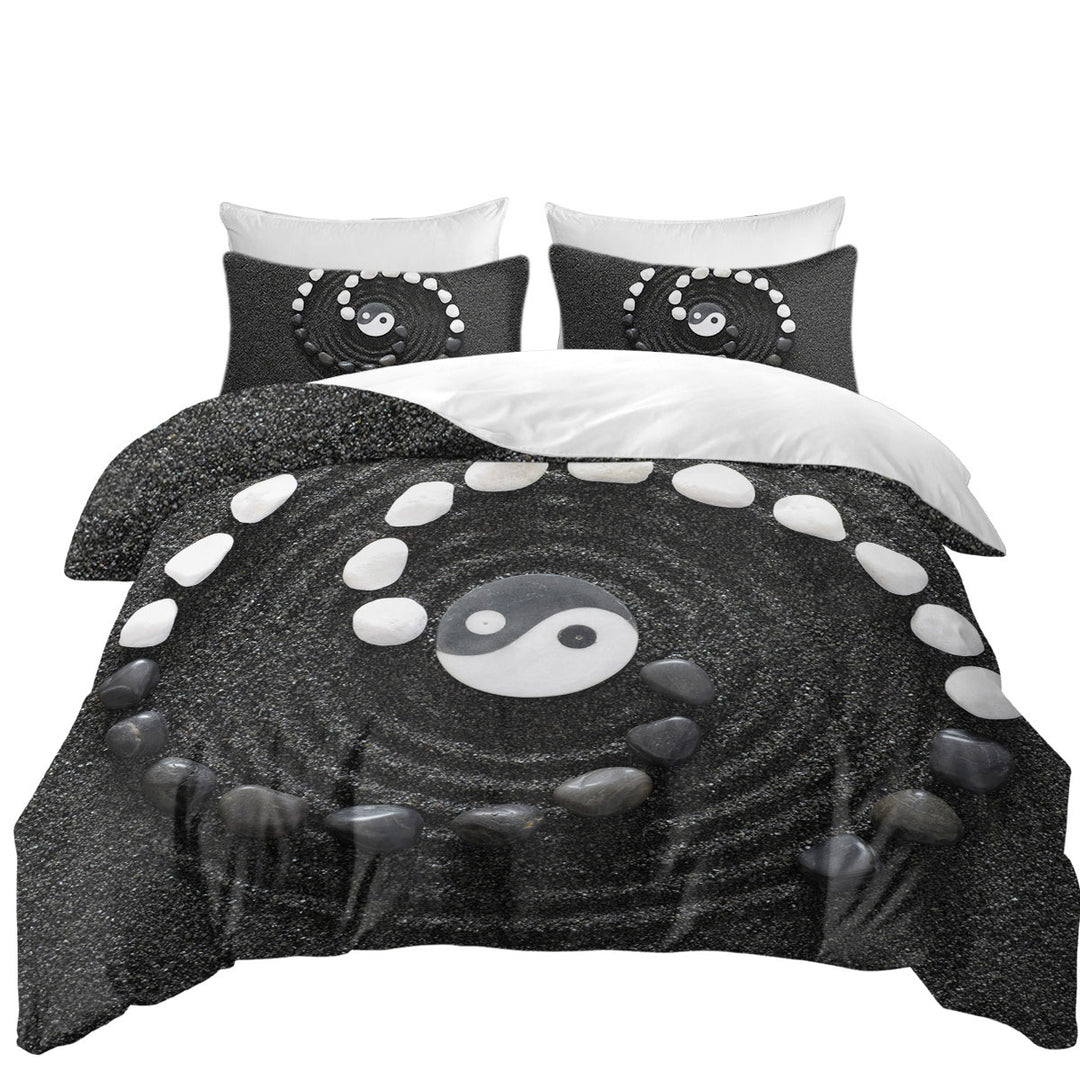 Black and White Stones Yin and Yang Duvet Covers