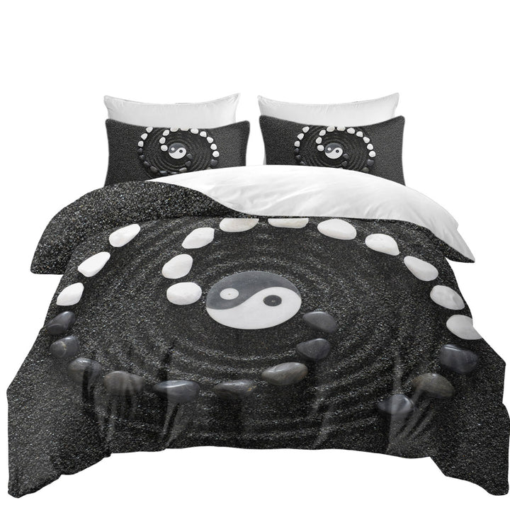 Black and White Stones Yin and Yang Duvet Covers