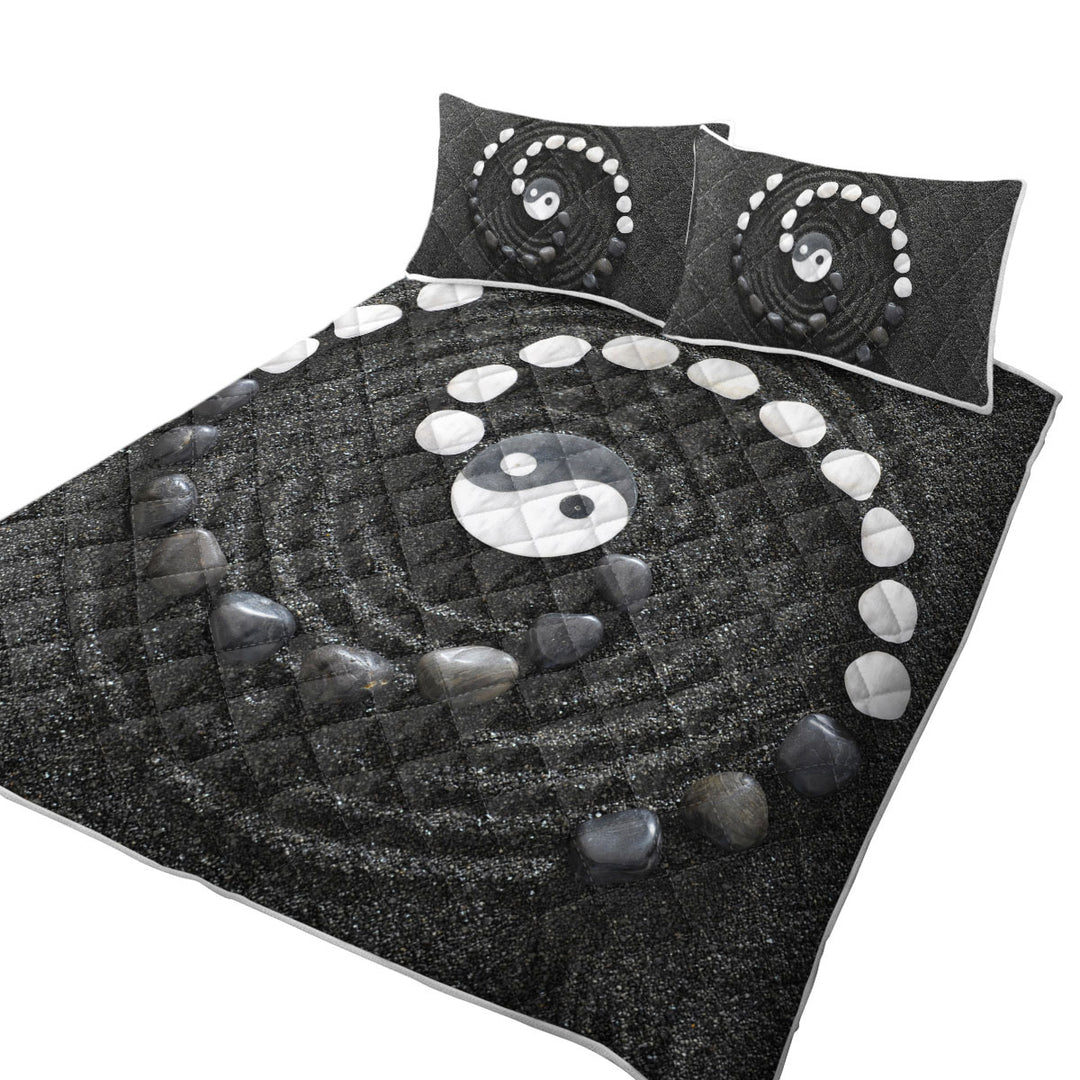 Black and White Stones Yin and Yang Quilts