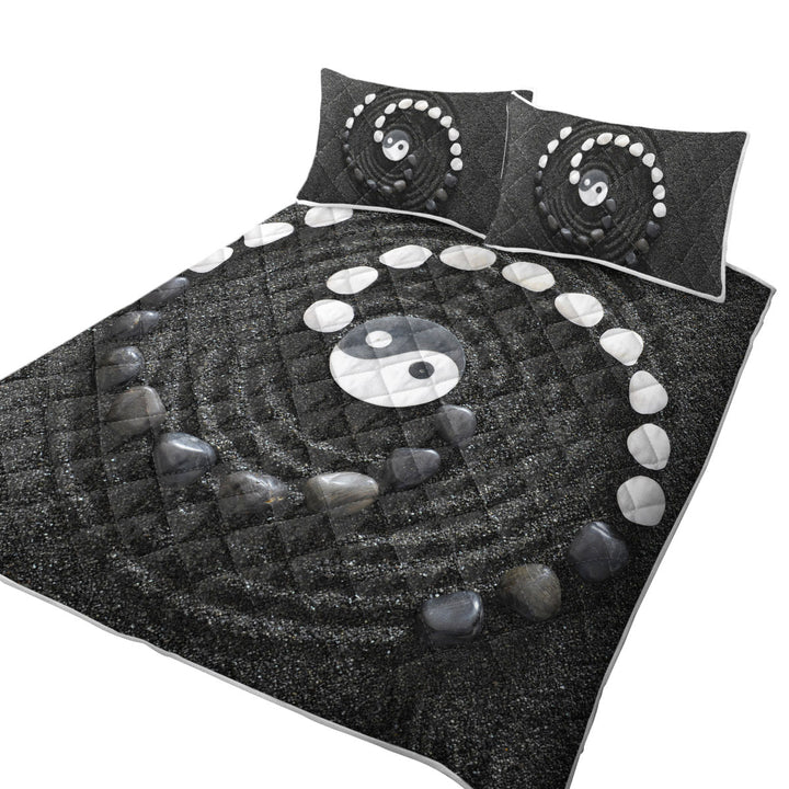 Black and White Stones Yin and Yang Quilts