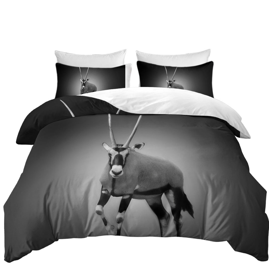 Black and White Wild Antelope Duvet Covers King