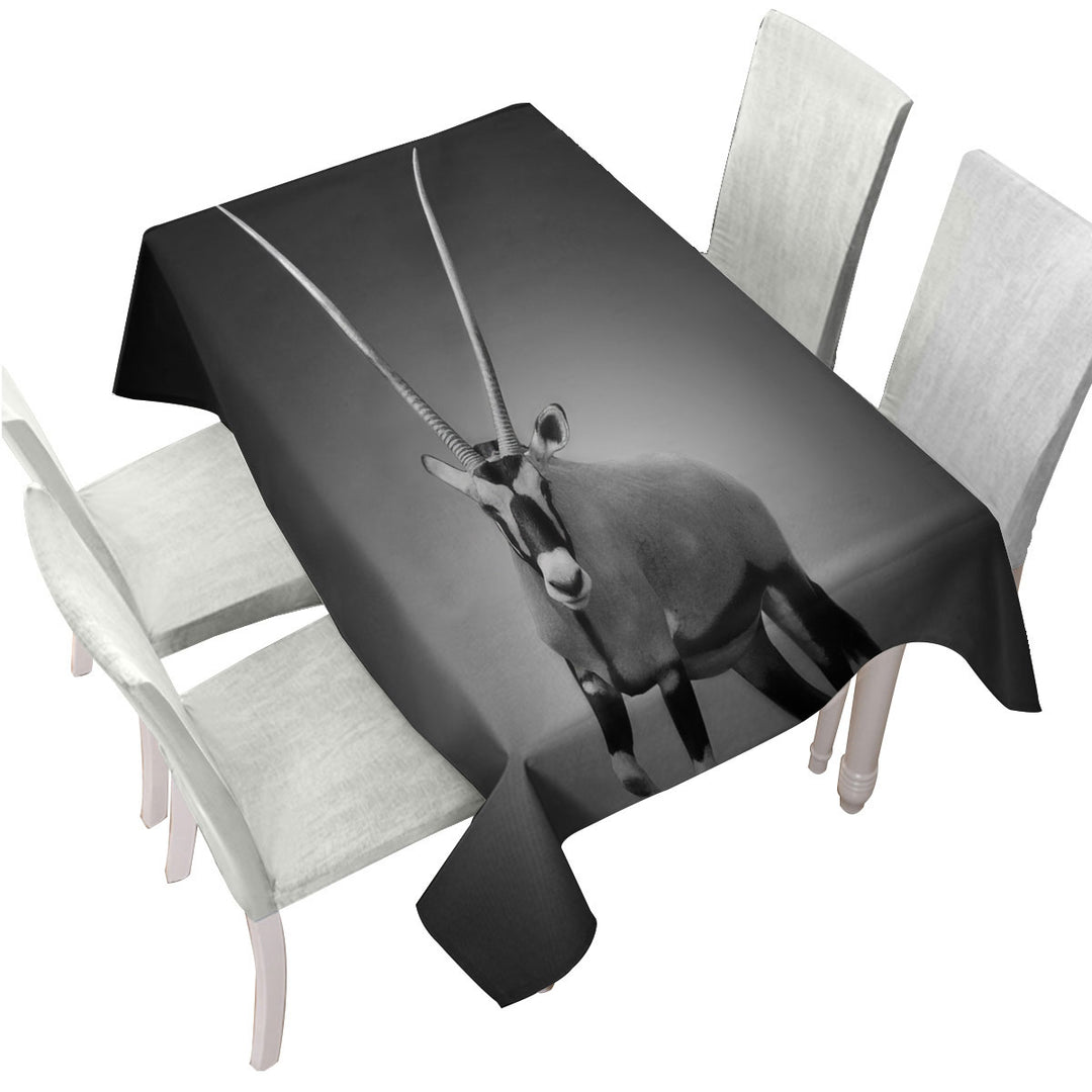 Black and White Wild Antelope Tablecloth