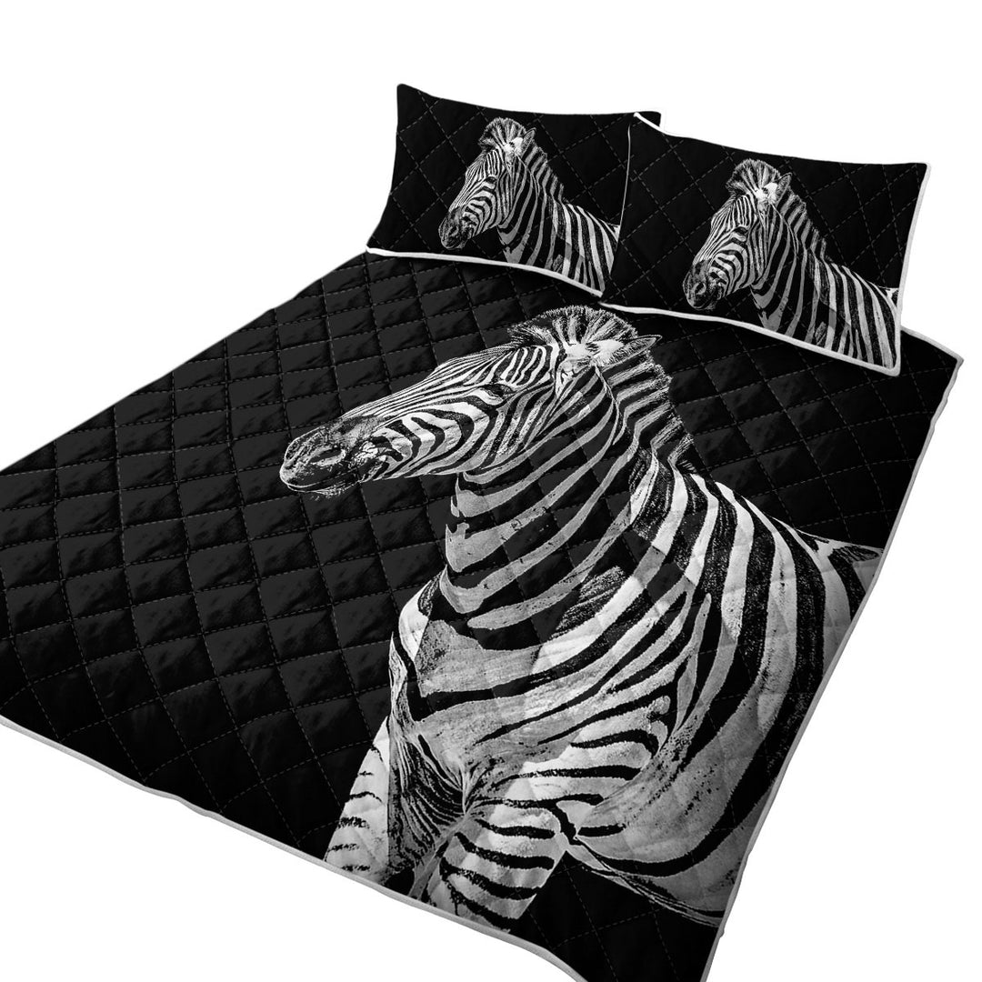 Black and White Wild Zebra Quilts for Beds