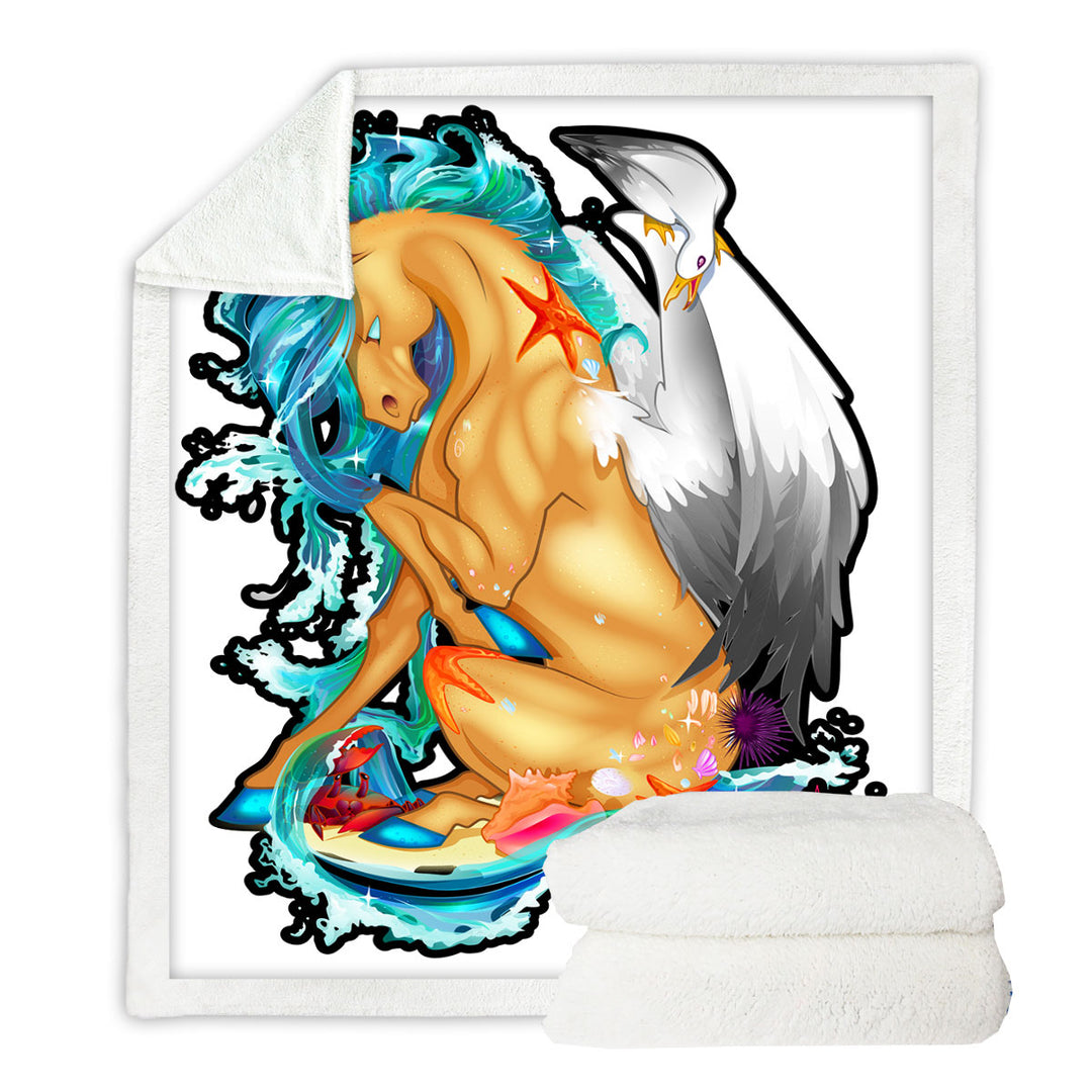 Blankets with Cool Beach Ocean Rudicorn