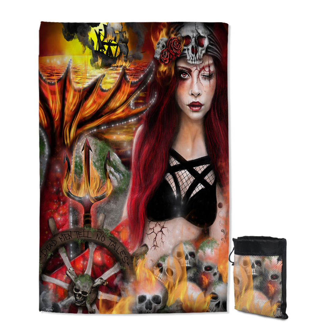 Blaze the Banished Beautiful Goth Girl Giant Beach Towel