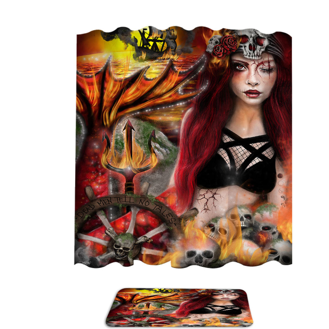 Blaze the Banished Beautiful Goth Girl Shower Curtains